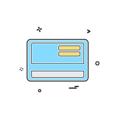 Kredi kartı simgesi tasarım, renkli vektör çizim