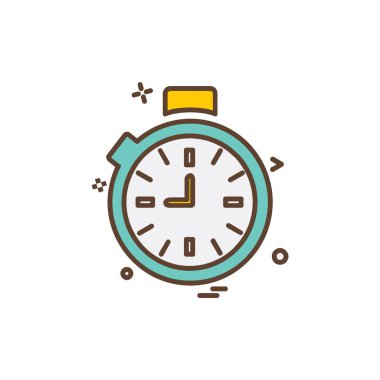 Saat simgesi tasarım vektörü