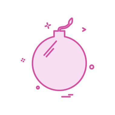 Bomba simgesi tasarım, renkli vektör çizim