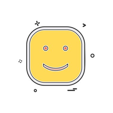 Mutlu emoji simgesi tasarım, renkli vektör çizim