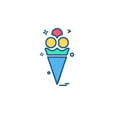 Dondurma simgesi tasarım, renkli vektör çizim