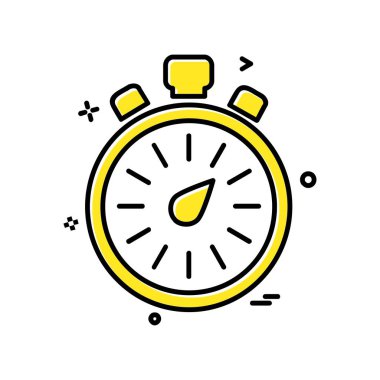 saat düz ikon vektör illüstrasyonu 