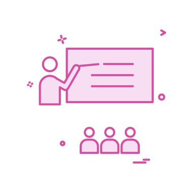 Öğretmen okulu ikon vektör tasarımı