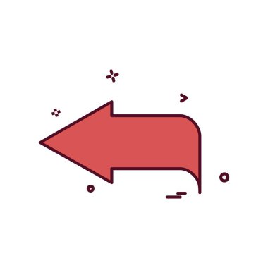 Sol ok simgesi tasarım vektörü