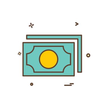 Dolar simgesi tasarım, renkli vektör çizim