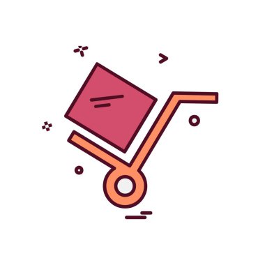 Sepeti simgesi tasarım, renkli vektör çizim