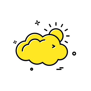 Bulut simgesi tasarım, renkli vektör çizim