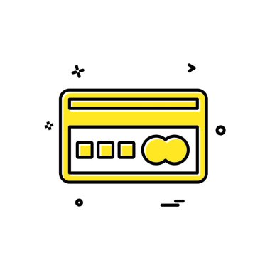 Kredi kartı simgesi tasarım, renkli vektör çizim