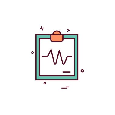 EKG rapor simge tasarlamak vektör 