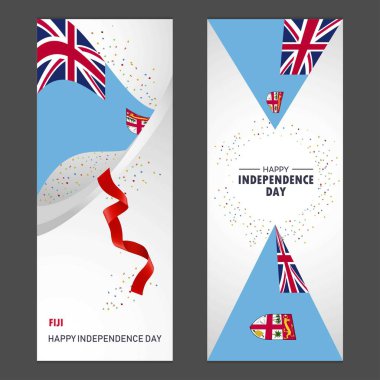 Federasyon Bosna-Hersek mutlu bağımsızlık günü konfeti kutlama arka plan dikey Banner ayarla