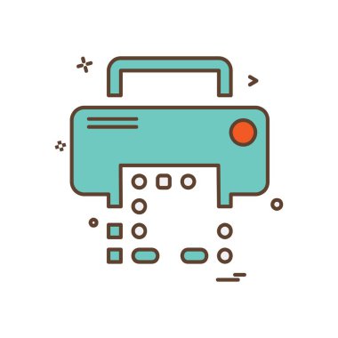 Yazıcı simgesi tasarım, vektör çizim