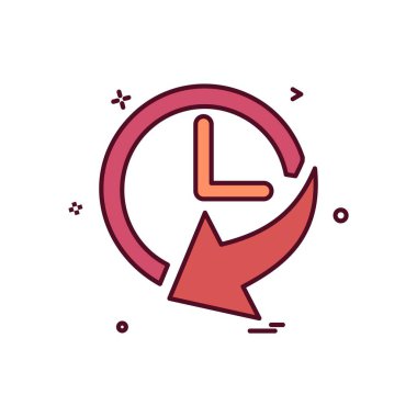 Saat simgesi tasarım, renkli vektör çizim