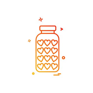 Kalp simgesi tasarım, Sevgililer günü için vektör çizim