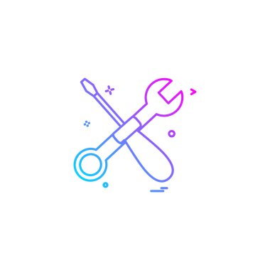 Tornavida simgesi tasarım, renkli vektör çizim