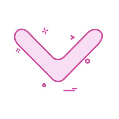 Aşağı ok simgesi tasarım vektörü