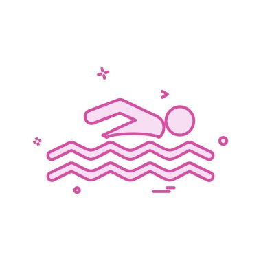 Yüzme simgesi tasarım vektörü