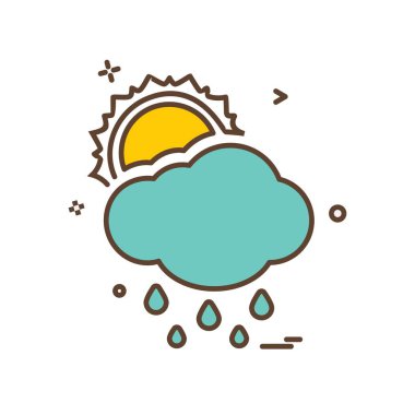 Bulut simgesi tasarım, renkli vektör çizim