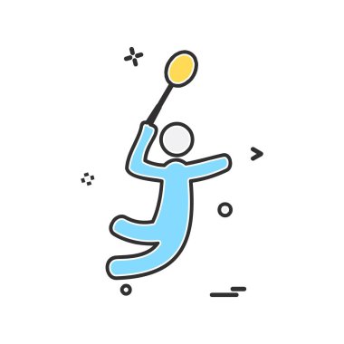 Badminton simge tasarlamak vektör