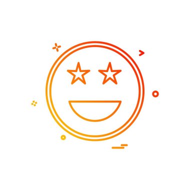 Mutlu emoji simgesi tasarım, renkli vektör çizim