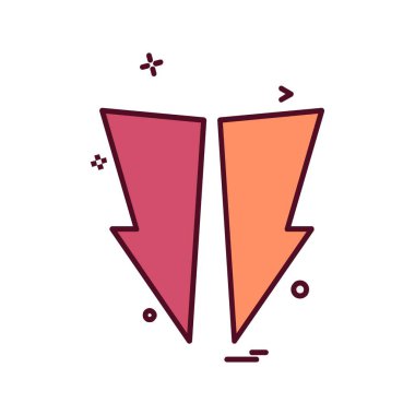 Aşağı ok simgesi tasarım vektörü