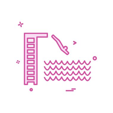 Yüzme simgesi tasarım vektörü