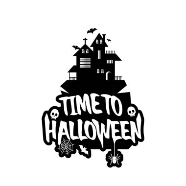 Cadılar Bayramı tasarım tipografi ve beyaz arka plan vektör ile 