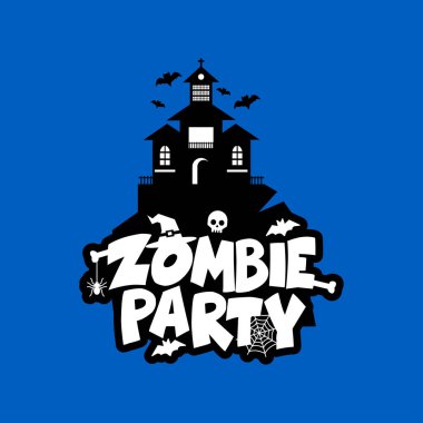 Zombi parti tipografi tasarlamak vektör 