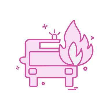 İtfaiye aracı simgesi tasarım vektörü