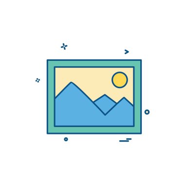 Görüntü simgesi tasarım, renkli vektör çizim