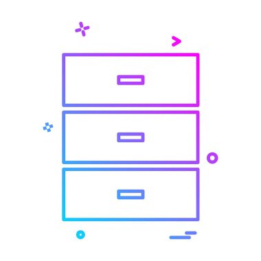 Çekmece simgesi tasarım vektörü 