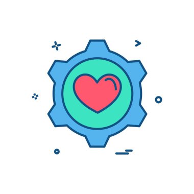 Kalp simgesi tasarım, Sevgililer günü için vektör çizim