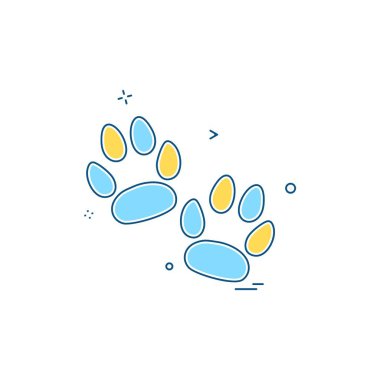 Hayvan patileri simge tasarım vektörü 