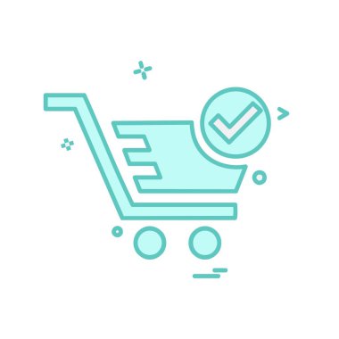 Sepeti simgesi tasarım, renkli vektör çizim