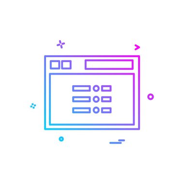 Web yerleşim simgesi tasarım vektörü