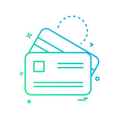 Kredi kartı simgesi tasarım, renkli vektör çizim