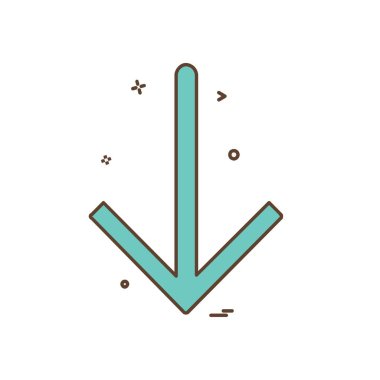 Aşağı ok simgesi tasarım vektörü