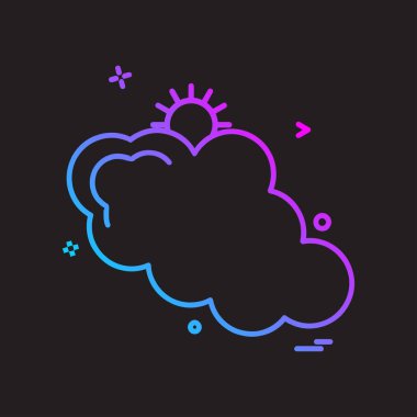 Siyah arka plan üzerinde renkli weather simge vektör