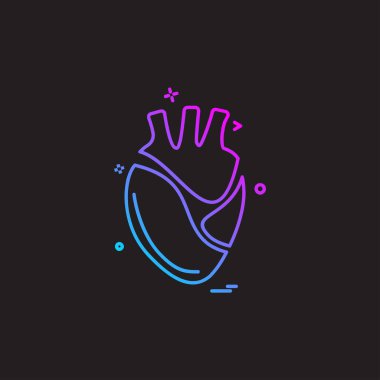 Kalp simgesi tasarım, Sevgililer günü için vektör çizim