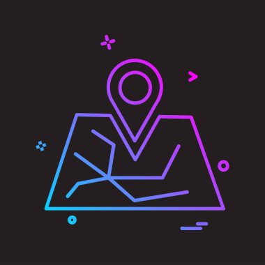 Harita navigasyon simge tasarlamak vektör