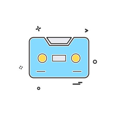 Casette simge tasarım vektörü