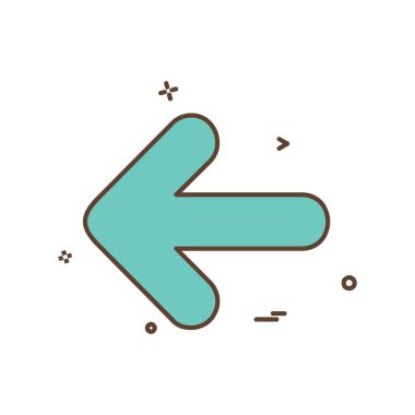 Sol ok simgesi tasarım vektörü