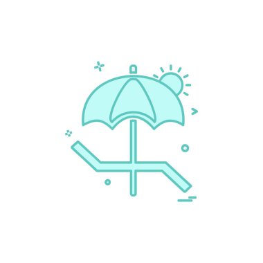 Plaj simgesi tasarım vektörü