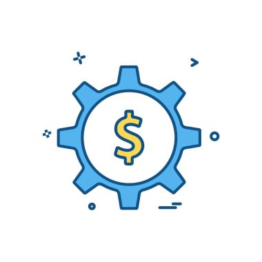 Dolar simgesi tasarım, renkli vektör çizim