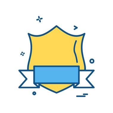 Kalkan simgesi tasarım, renkli vektör çizim