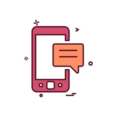 Mobil sms sohbet simge vektör tasarımı