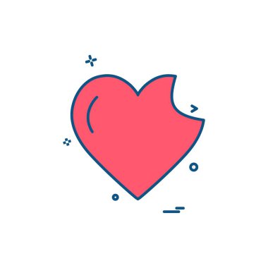 Kalp simgesi tasarım, Sevgililer günü için vektör çizim