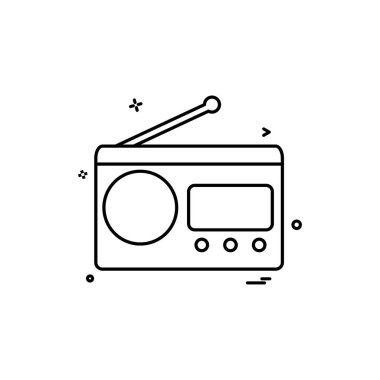 multimedya radyo radyo istasyonu retro teknoloji vintage simge vektör desige