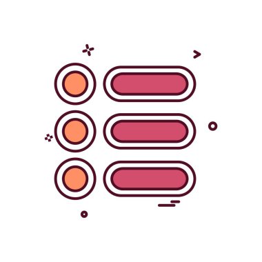 Menü simgesi tasarım, renkli vektör çizim