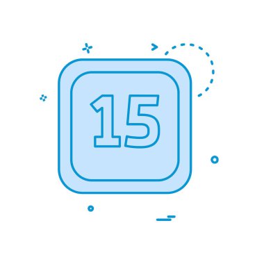 15 tarihi takvim simge tasarlamak vektör