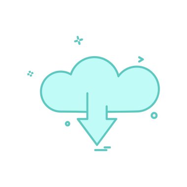 Bulut simgesi tasarım, renkli vektör çizim